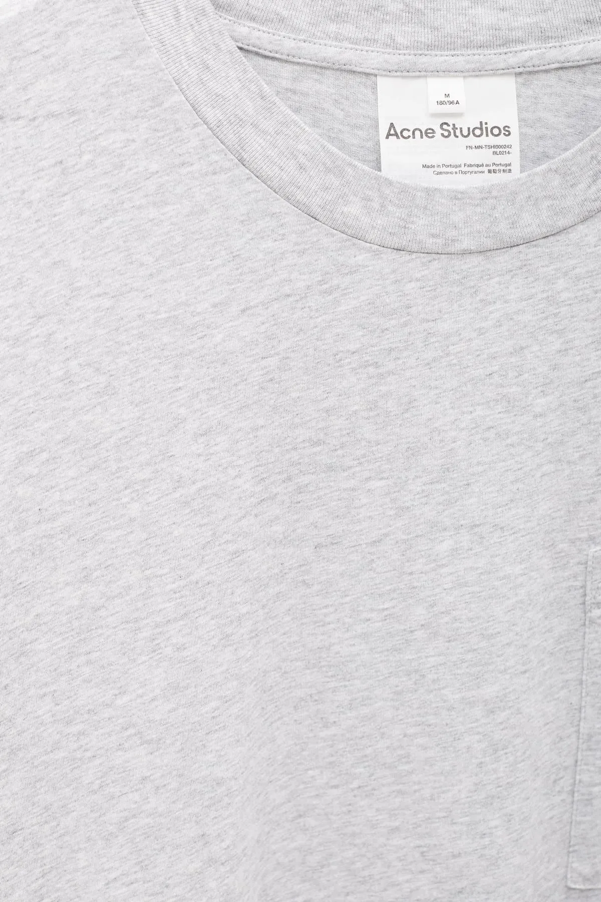 ACNE STUDIOS GREY EXTORR POCKET PINK LABEL TSHIRT