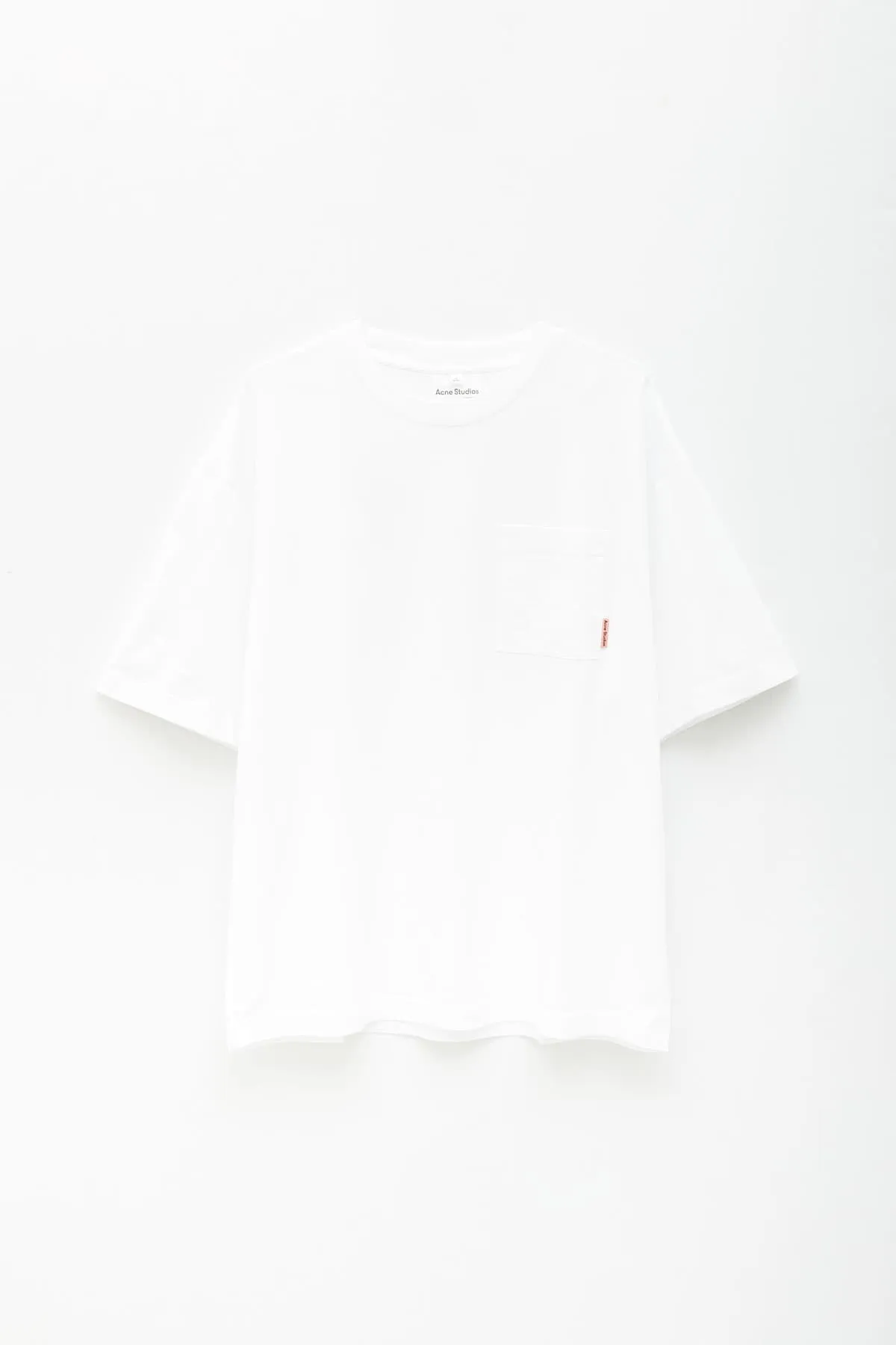 ACNE STUDIOS WHITE EXTORR POCKET PINK LABEL TSHIRT
