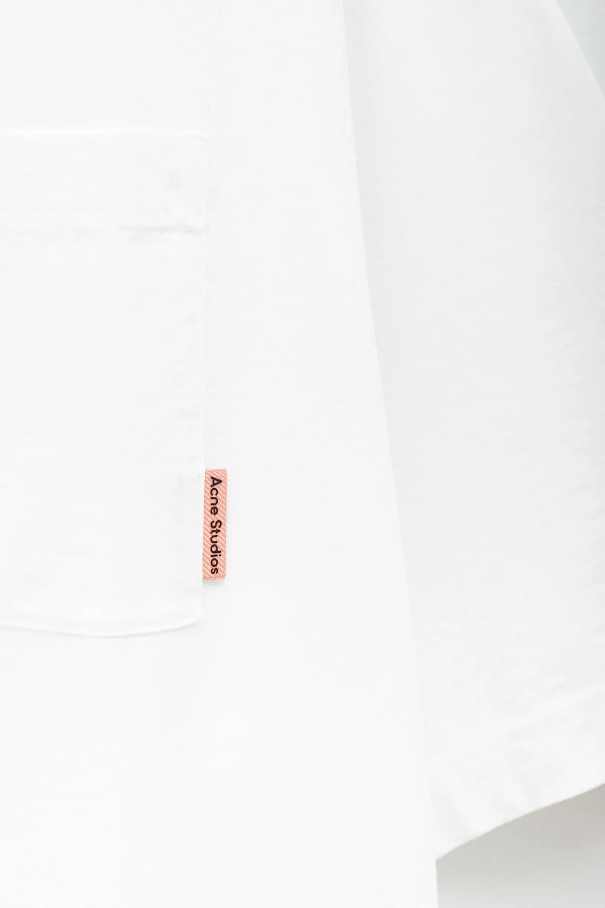 ACNE STUDIOS WHITE EXTORR POCKET PINK LABEL TSHIRT