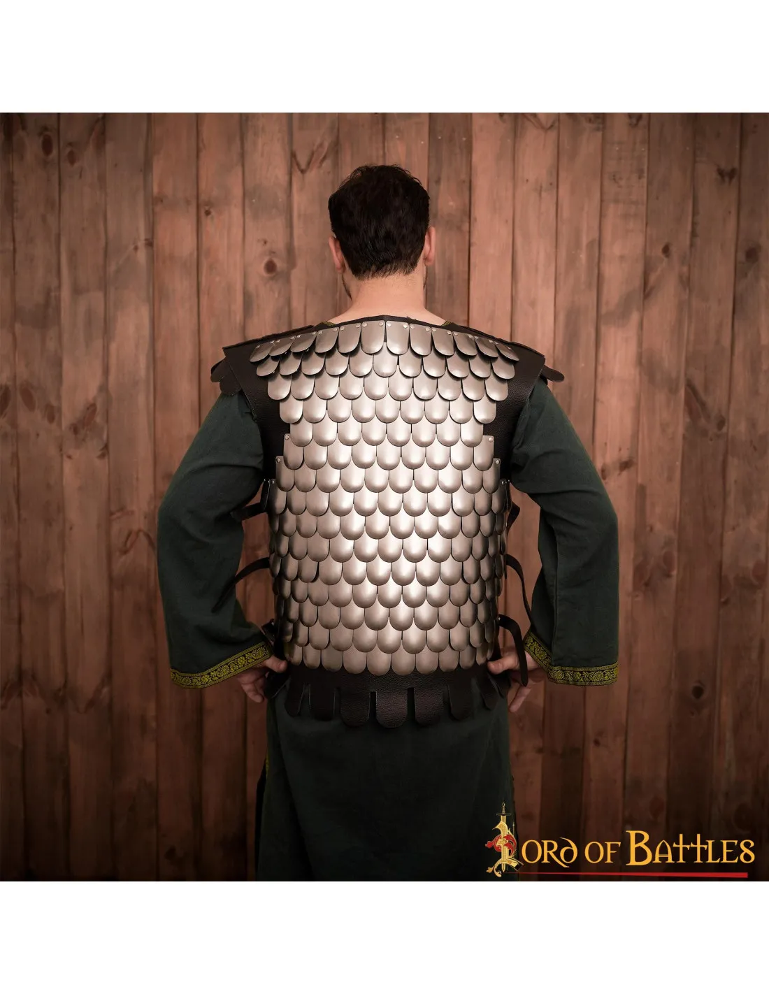 Armadura vikinga de cuero y escamas LARP