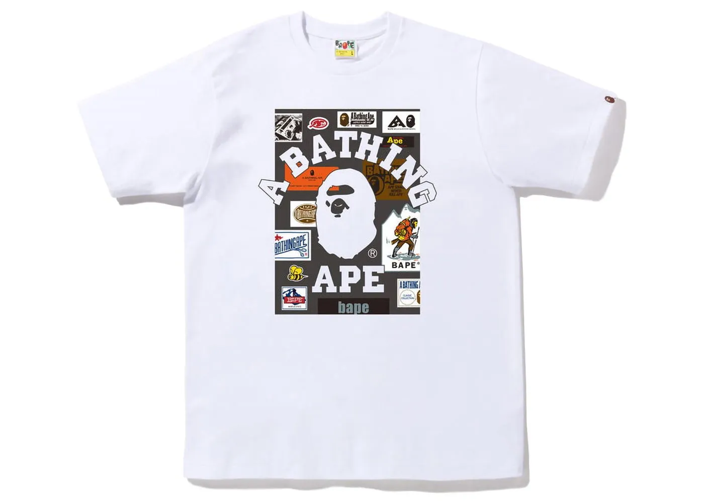 BAPE BAPE Multi Label on College Tee White
