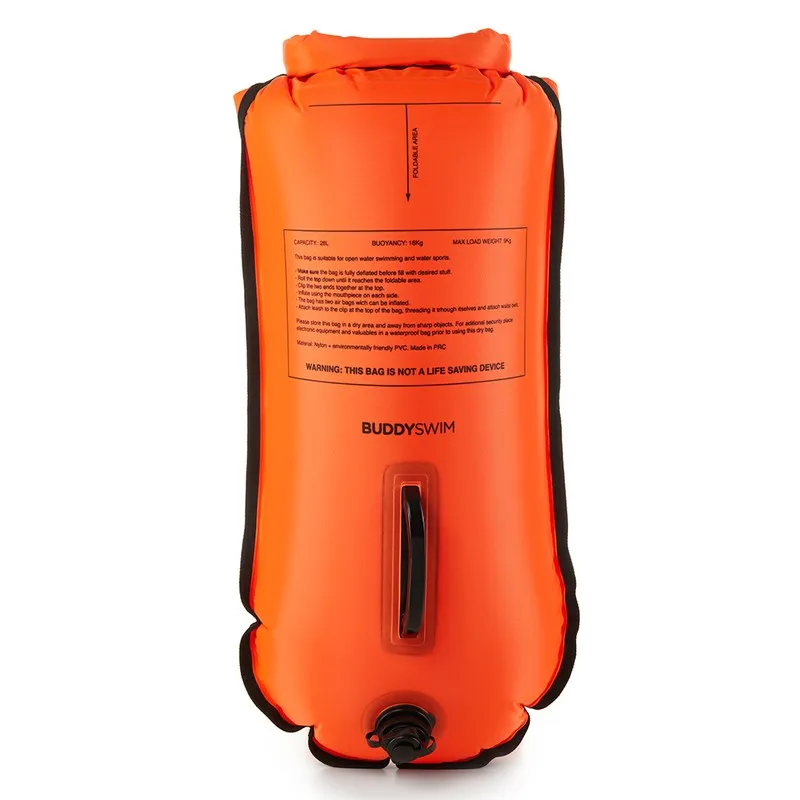BUDDYSWIM BOYA NATACION AGUAS ABIERTAS. NARANJA CAUTION SWIMMER AT WORK 28 LT