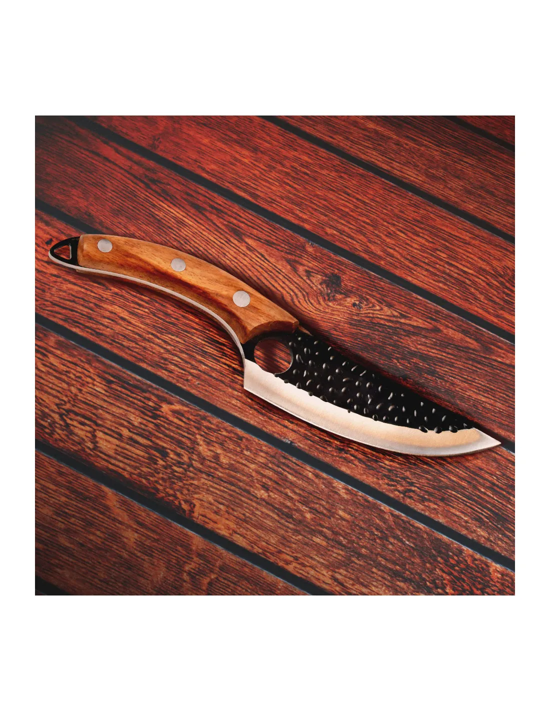 Cuchillo Cheff Serbio con funda y correa, 28 cm.