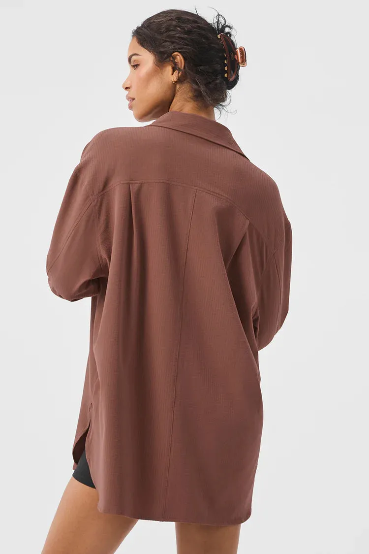 DREAMSCAPE BUTTON DOWN LONG SLEEVE  CHESTNUT