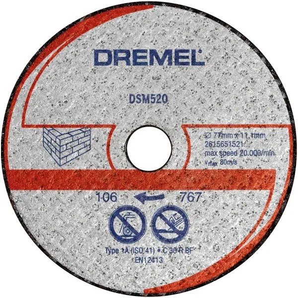DREMEL  DSM20  JUEGO DE DISCOS DE CORTE PARA MAMPOSTERíA, 77X20X2 MM, 2 PIEZAS