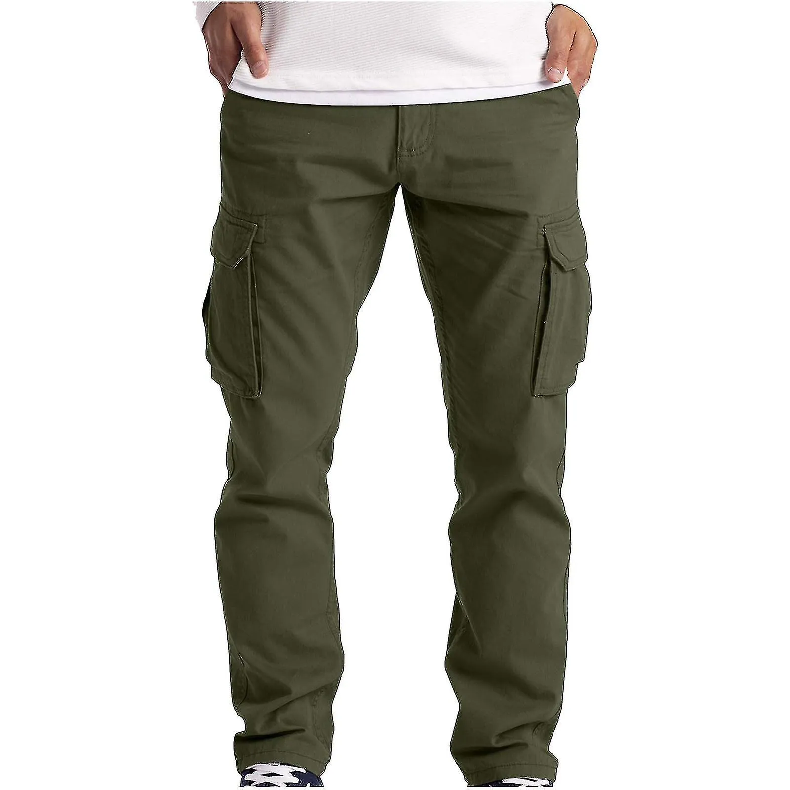 Men"s Cargo Trousers Work Wear Combat Safety Cargo 6 Pocket Full Pants