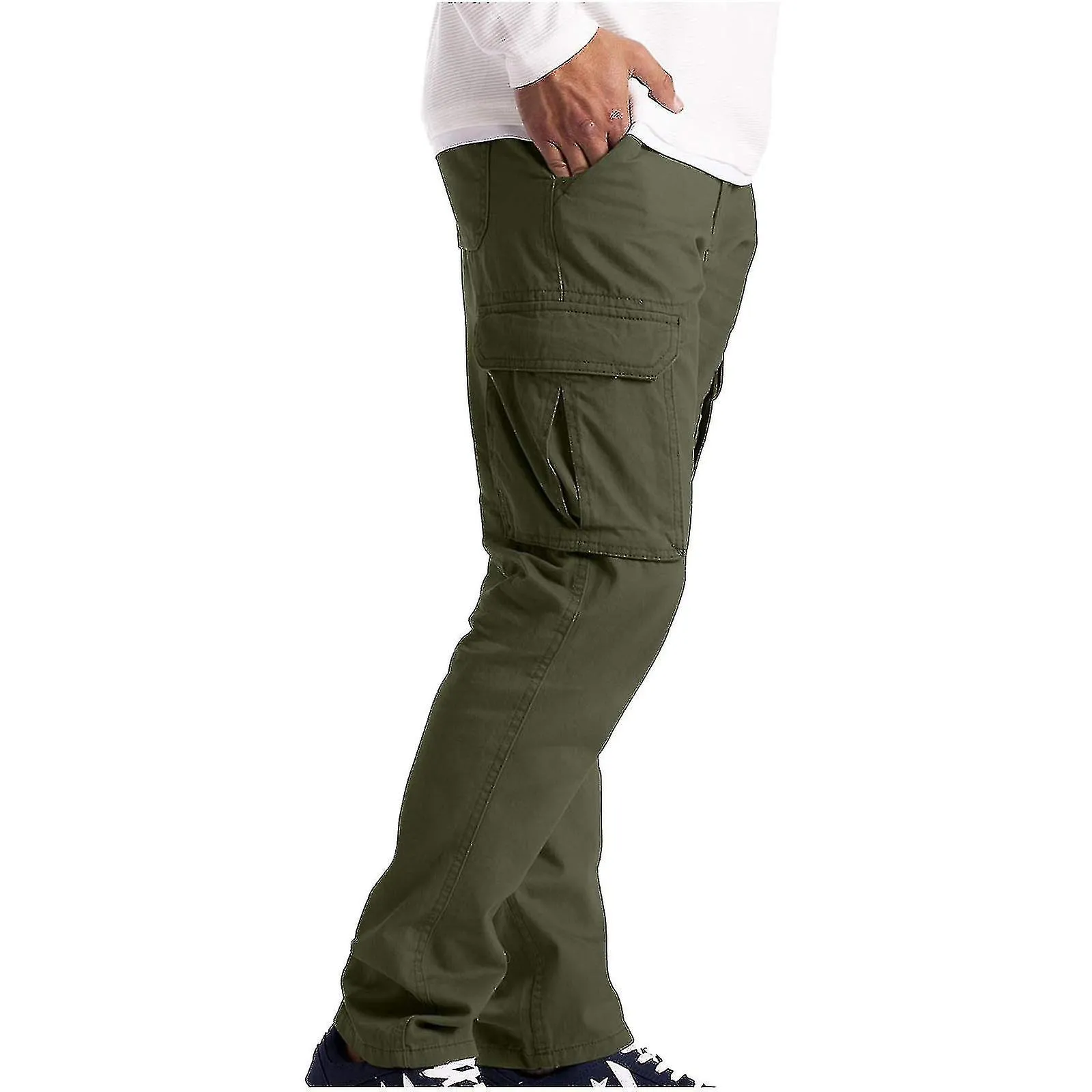 Men"s Cargo Trousers Work Wear Combat Safety Cargo 6 Pocket Full Pants