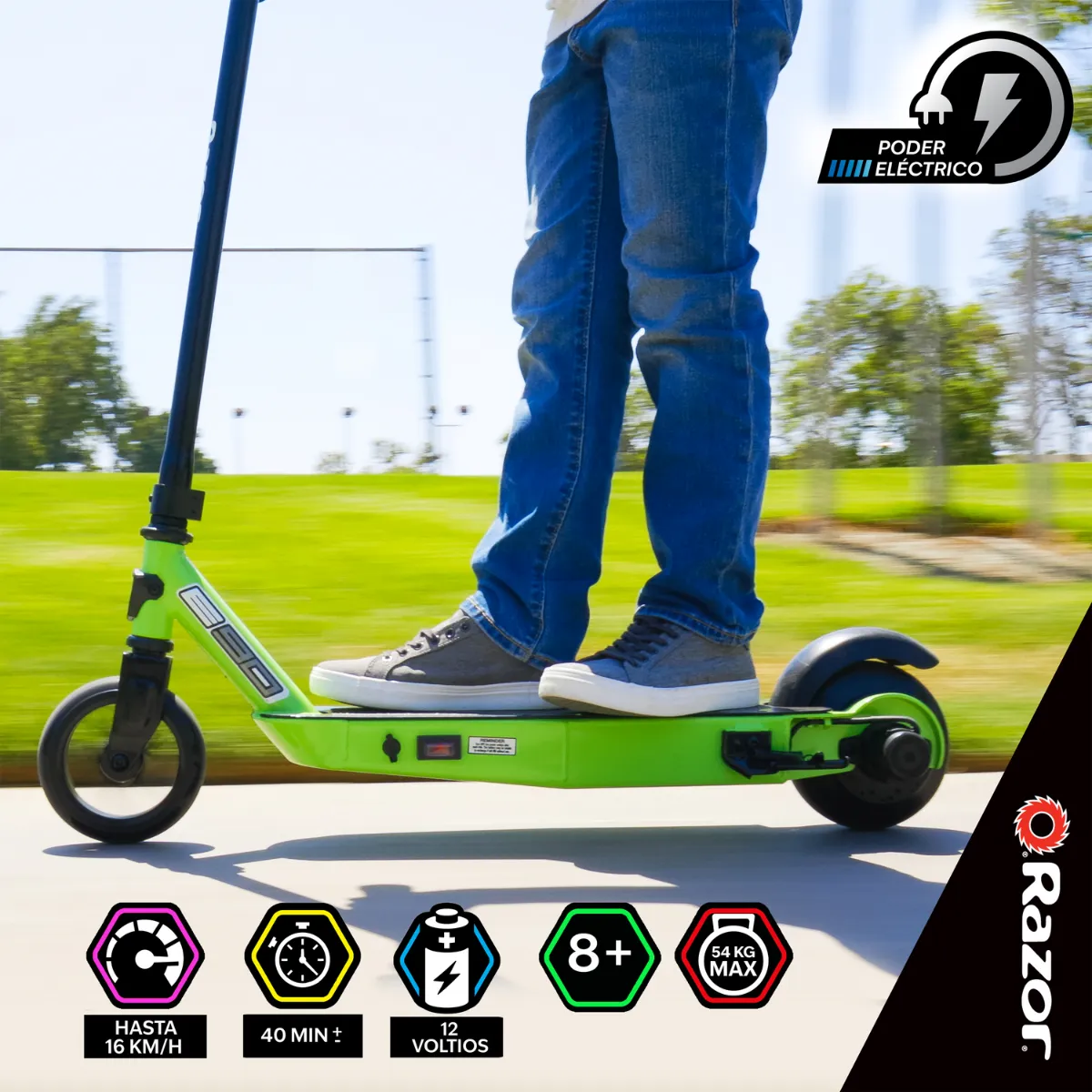 Razor E90 Black Label, Scooter Eléctrico Verde