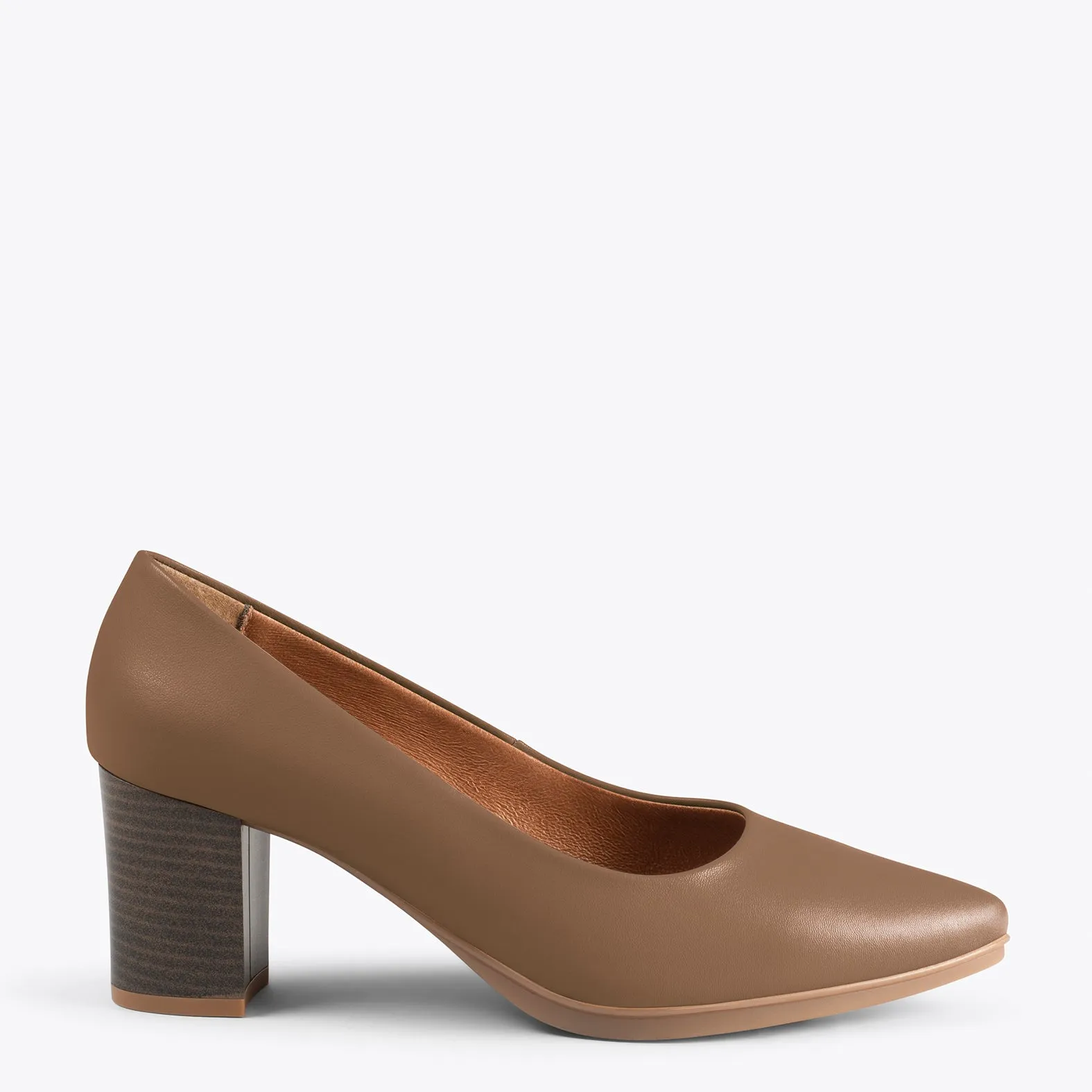 URBAN S SALON – Zapatos de tacón medio de napa MARRÓN