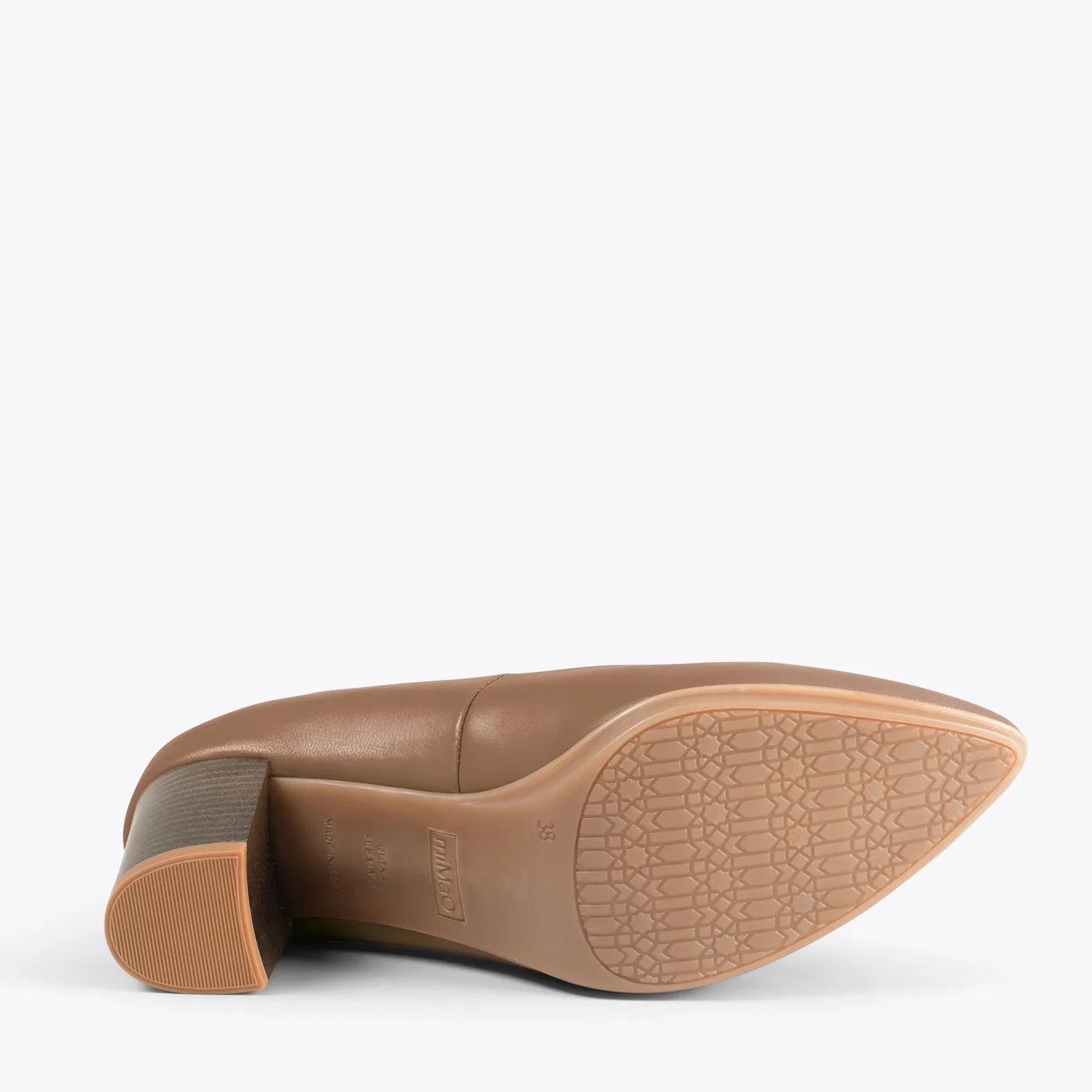 URBAN S SALON – Zapatos de tacón medio de napa MARRÓN