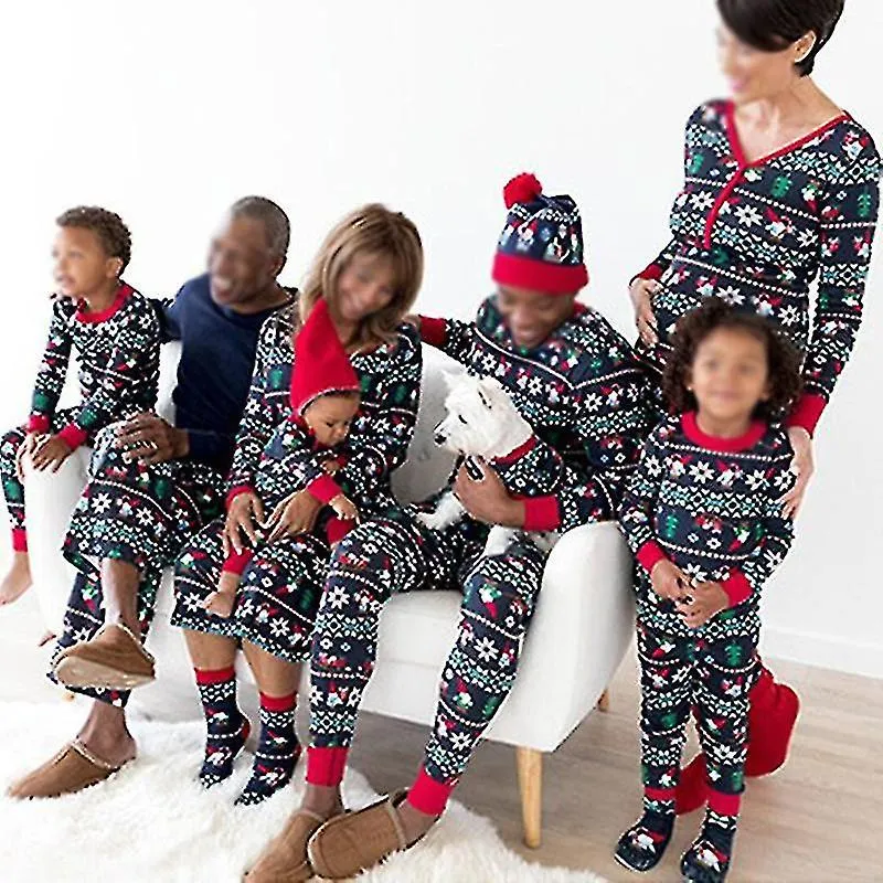 Waist Sleepwear Print Pj Sets For Women Men Kids Wear Pajamas Set