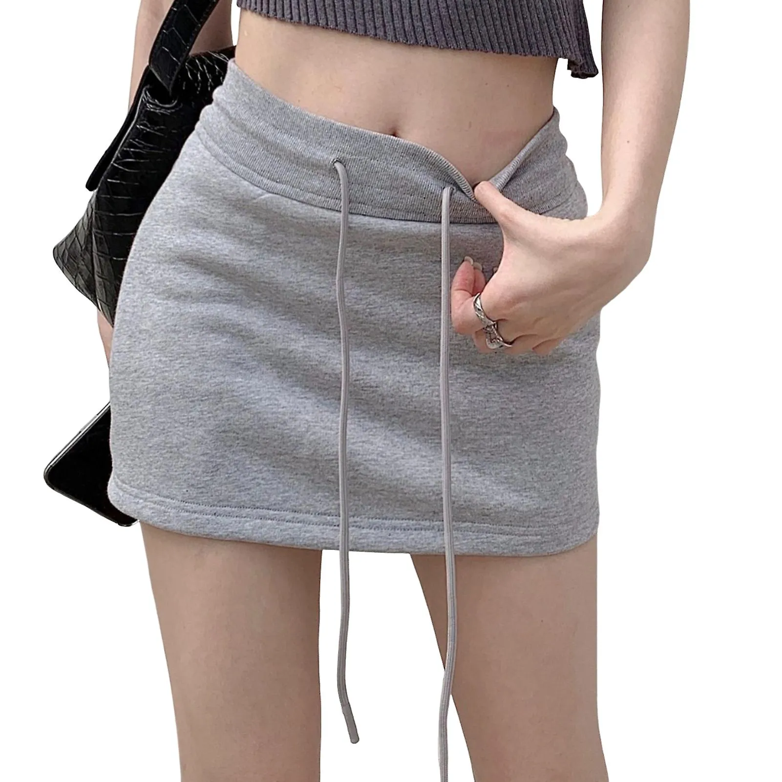 Women's A Line Short Skirt High Waist Drawstring Workout Skirt for Shopping Daily Wear