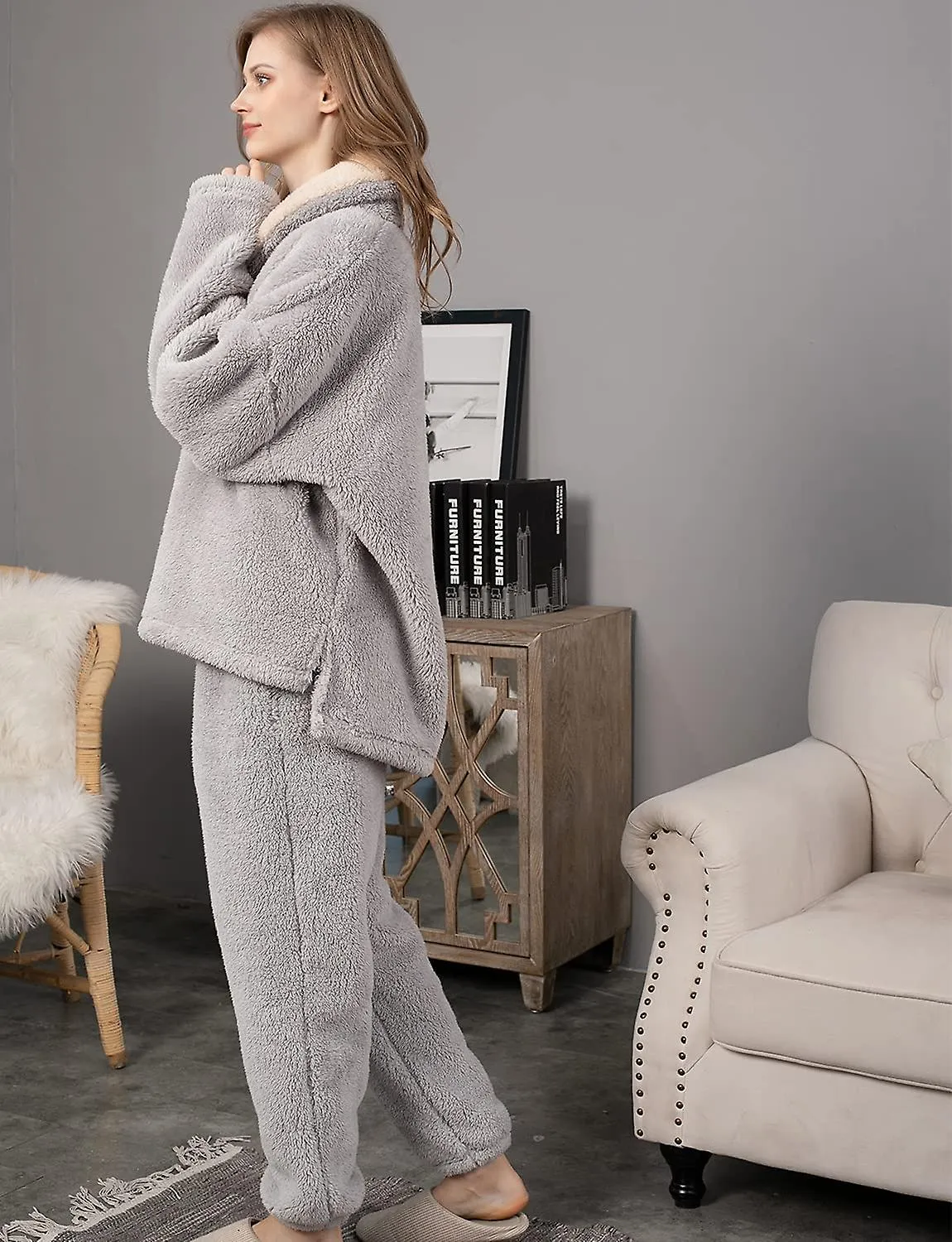 Women's Pyjama Sets Ladies Loungewear Pyjamas for Women Comfy Warm Soft Womans Lounge Wear Sets Nightwear Fluffy Fleece Wome