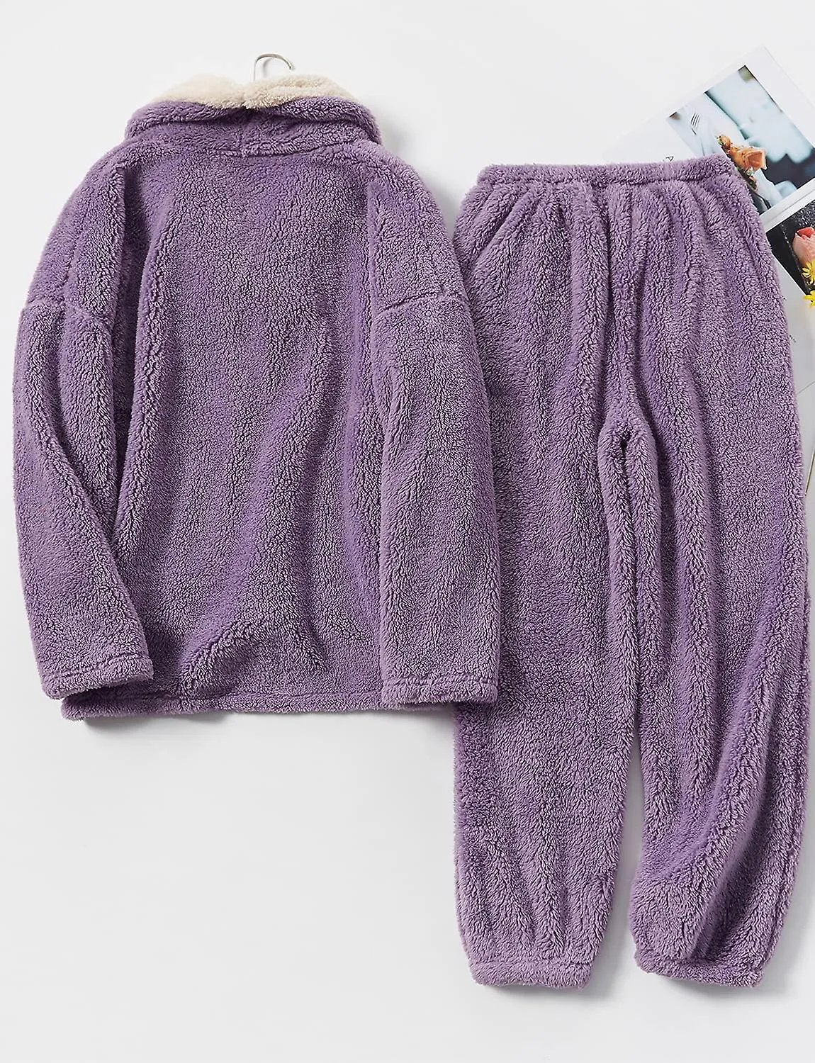 Women's Pyjama Sets Ladies Loungewear Pyjamas for Women Comfy Warm Soft Womans Lounge Wear Sets Nightwear Fluffy Fleece Wome