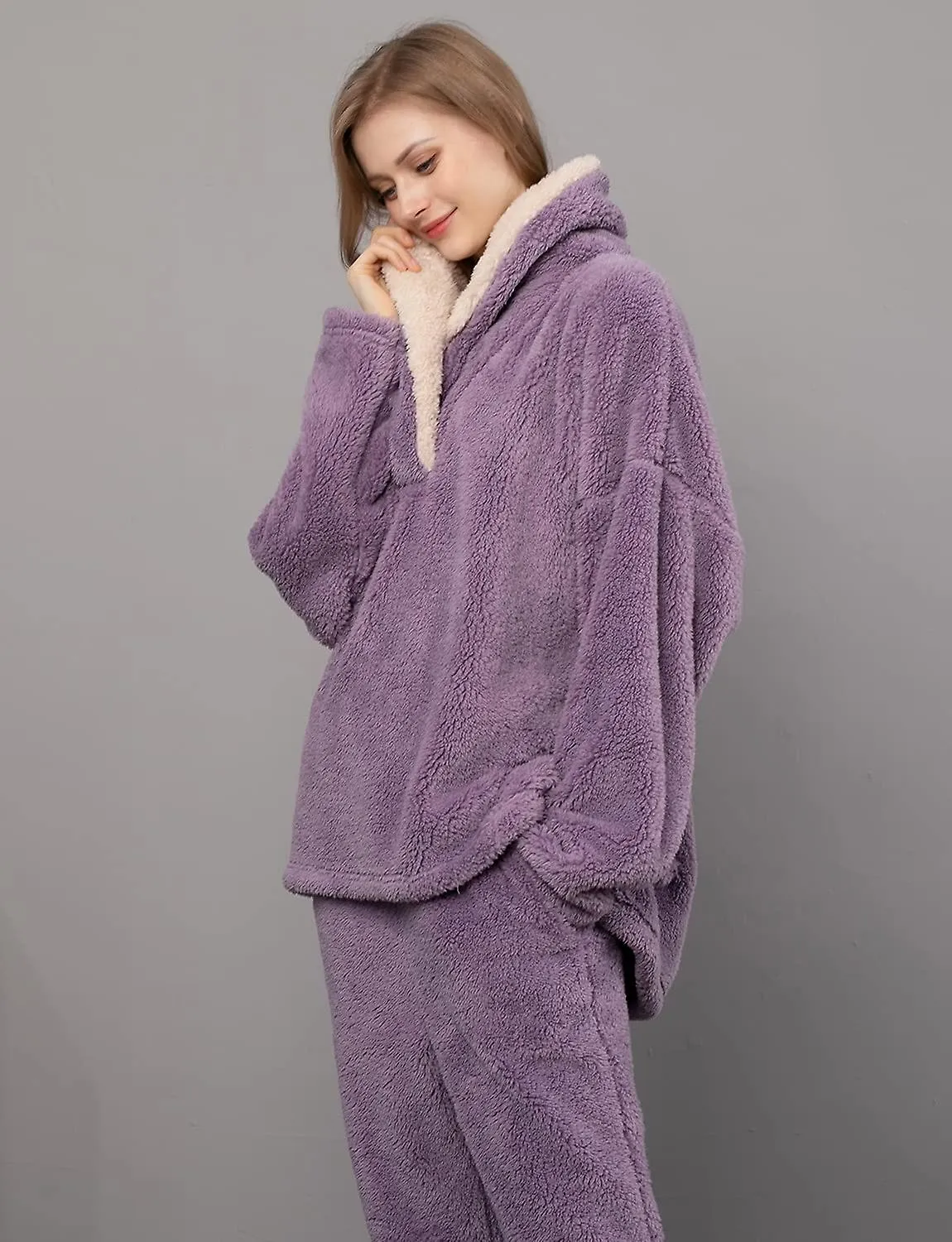 Women's Pyjama Sets Ladies Loungewear Pyjamas for Women Comfy Warm Soft Womans Lounge Wear Sets Nightwear Fluffy Fleece Wome