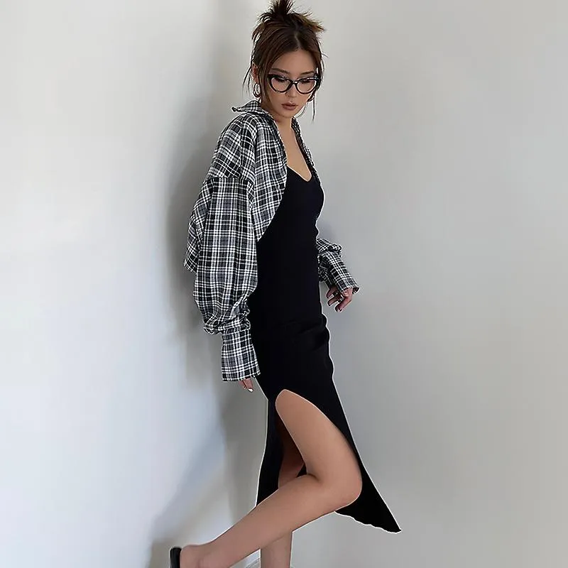 YOUGANG HIGH QUALITY SUMMER SEXY DATING WEAR SLING DRESS WOMEN'S SLIMFIT SLIMMING HIP DRESS SPLIT DESIGN HOT GIRL