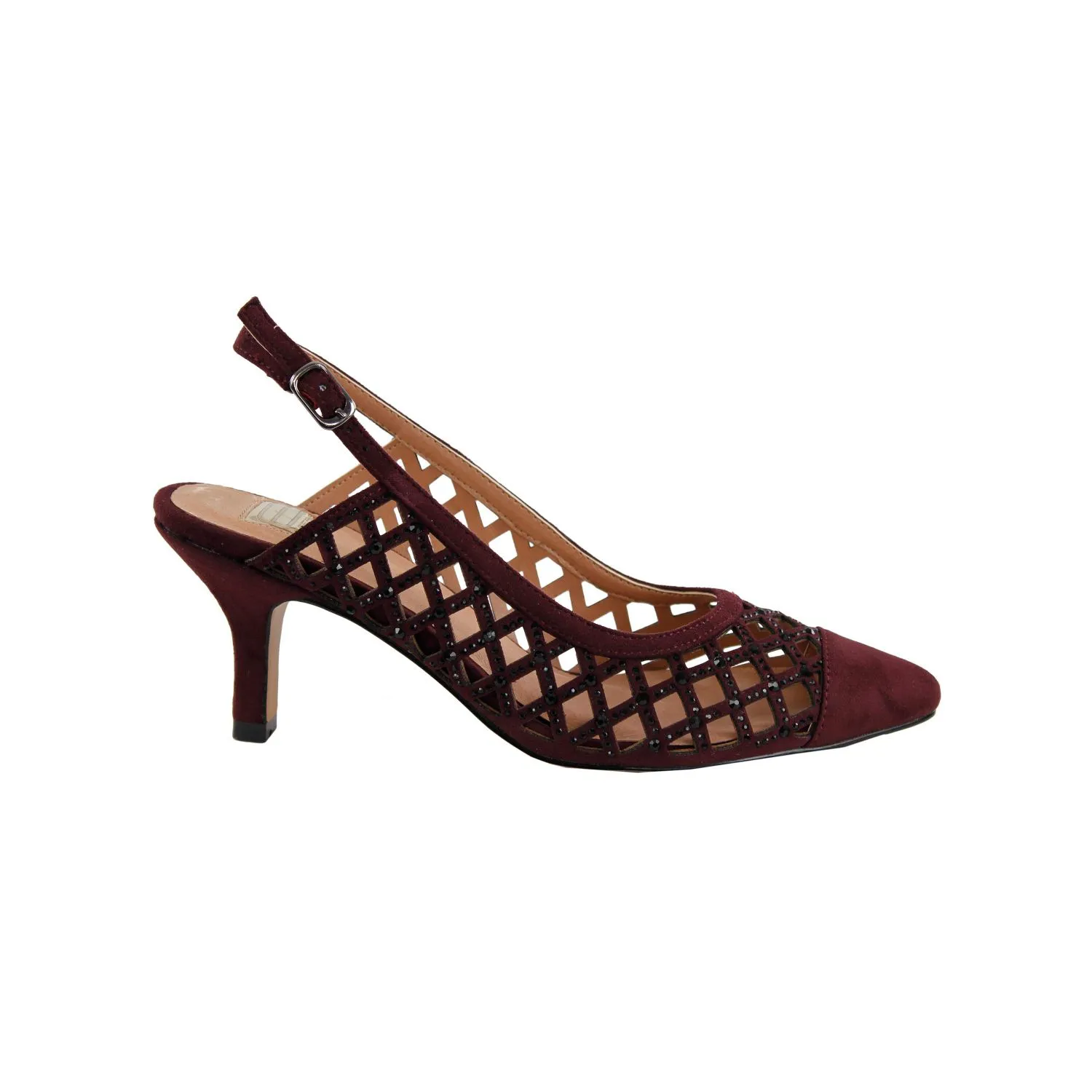 Zapatos De Fiesta De Textil Eferri Agatar Tacón 7 Cm, Burdeos (tallas De 36 A 39)