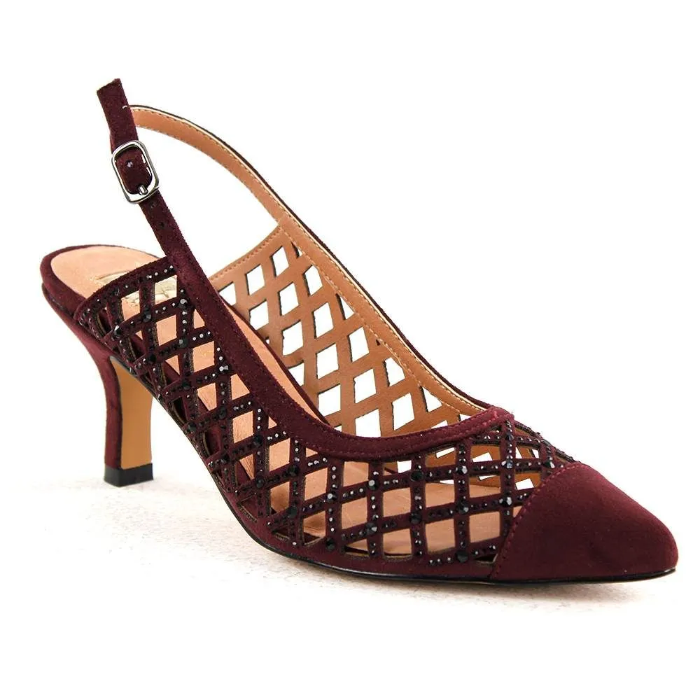 Zapatos De Fiesta De Textil Eferri Agatar Tacón 7 Cm, Burdeos (tallas De 36 A 39)
