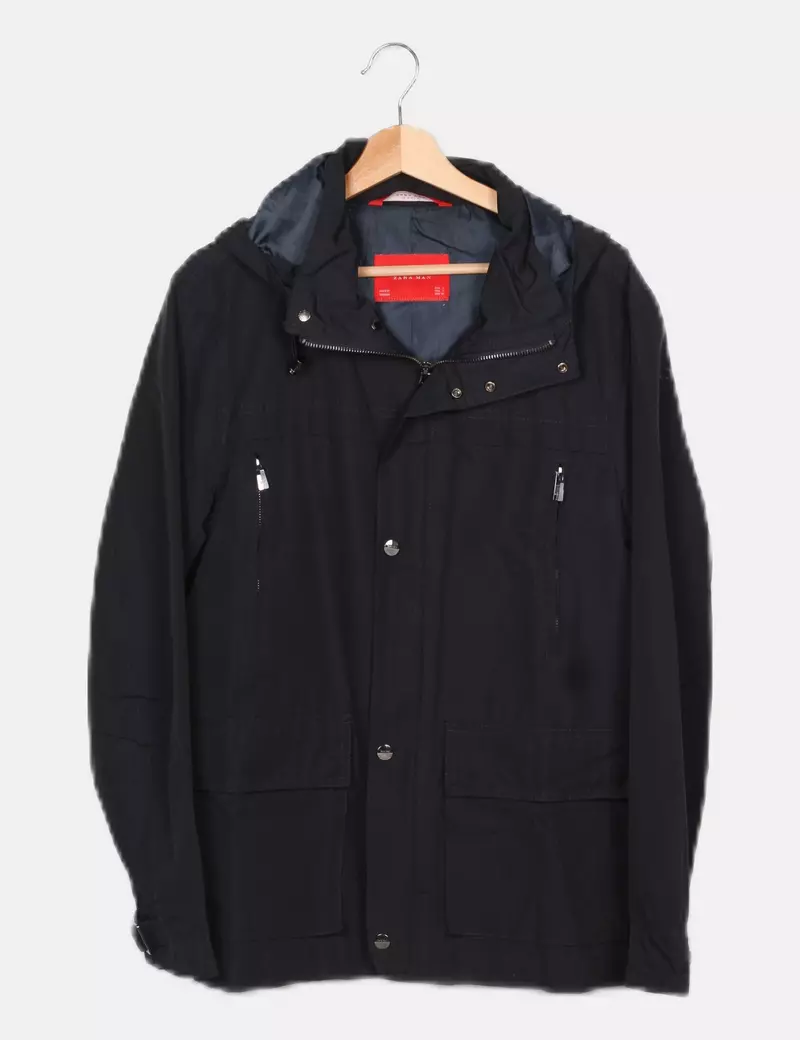 Zara Parka casual azul marina